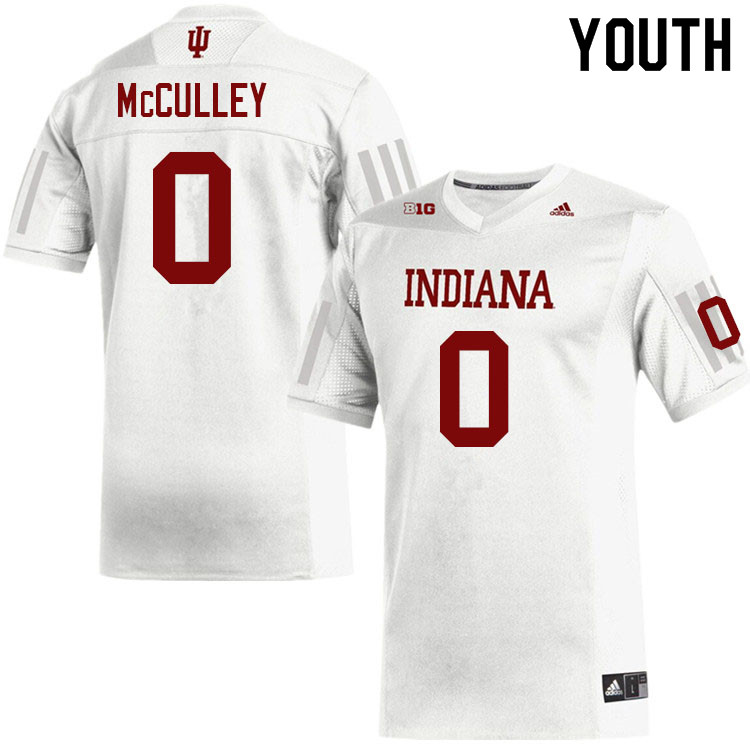 Youth #0 Donaven McCulley Layne Indiana Hoosiers College Football Jerseys Sale-White